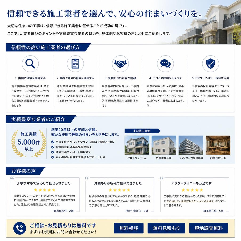 おすすめの施工業者