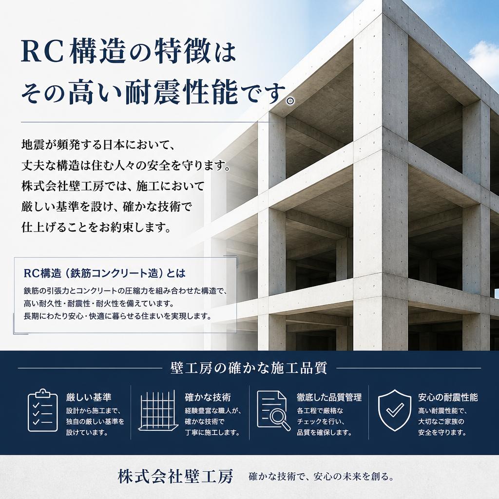 高耐震性のRC構造が安心を提供