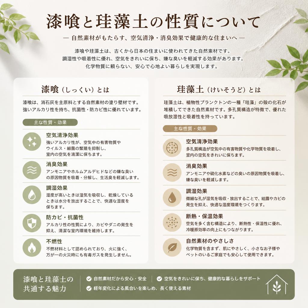 漆喰・珪藻土の利点とは？