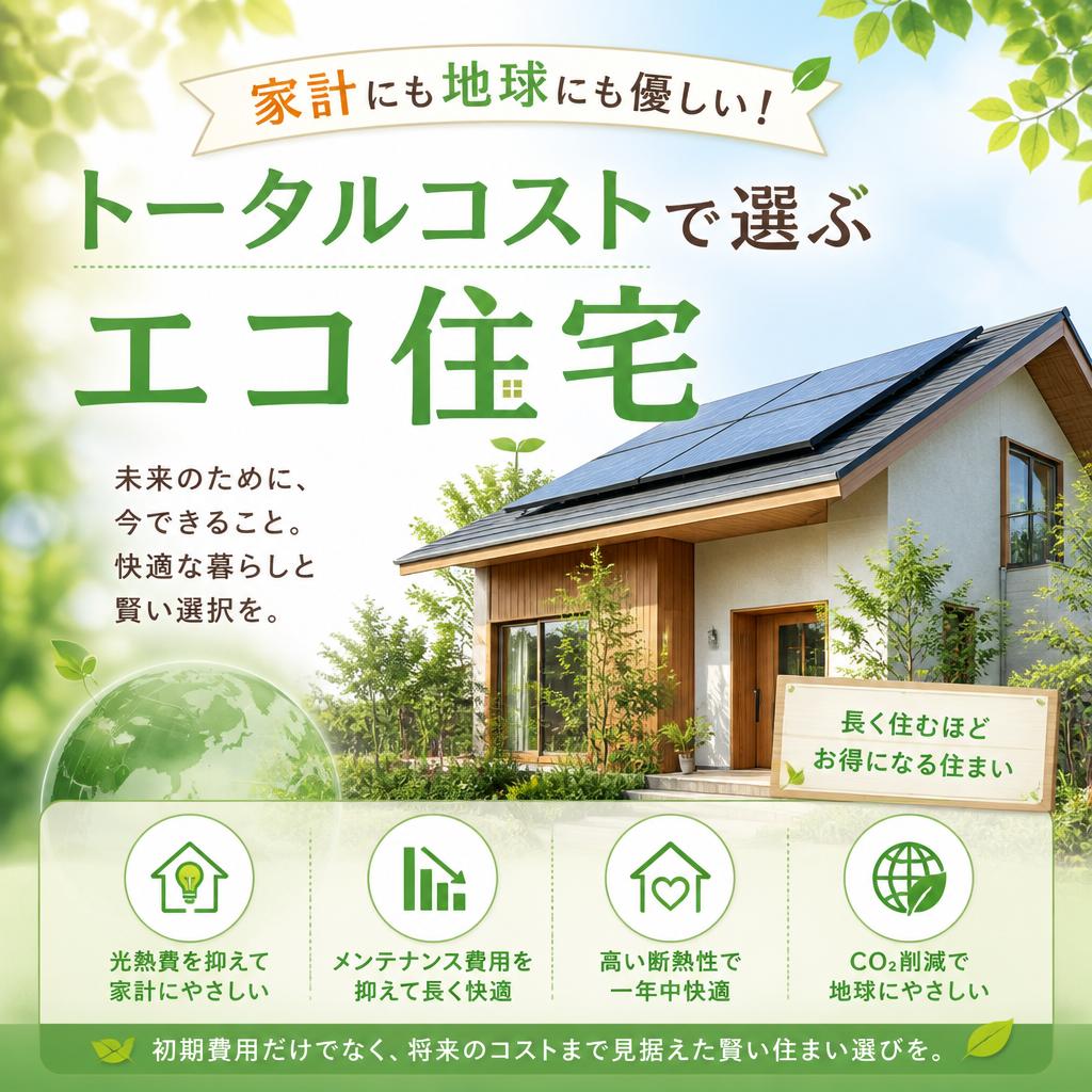 家計にも地球にも優しい！トータルコストで選ぶエコ住宅/守谷市周辺で注文住宅をお考えなら株式会社壁工房にご相談！