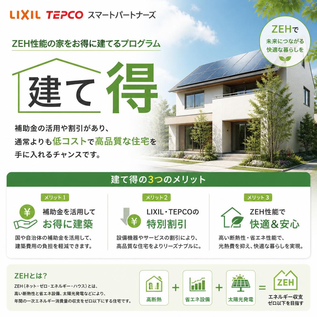 LIXIL TEPCO スマートパートナーズの「建て得」